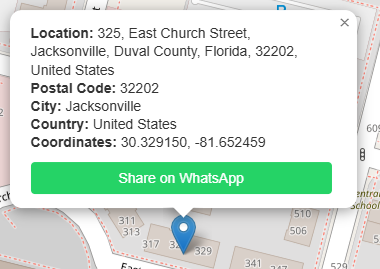 postal code finder and share on whatsapp