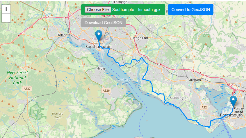 GPX to Geojson - Convert Geodata Free Online