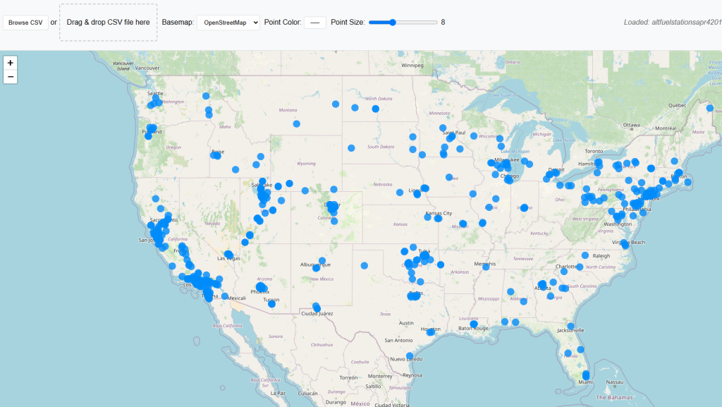 Longitude and Latitude Map From CSV - Free Online Map Application