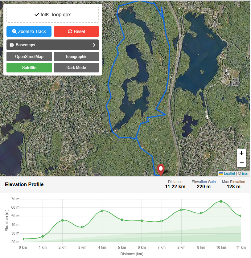 GPX data reader free web tool to view gps tracks online on Satellite imagery