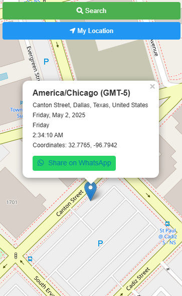 gmt time zone finder on map and share on whatsapp